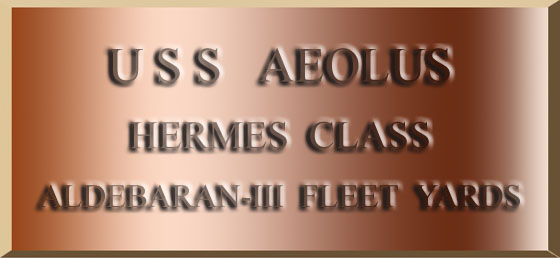 The commissioning dedication plaque of the Hermes-class scout USS Aeolus NCC-588